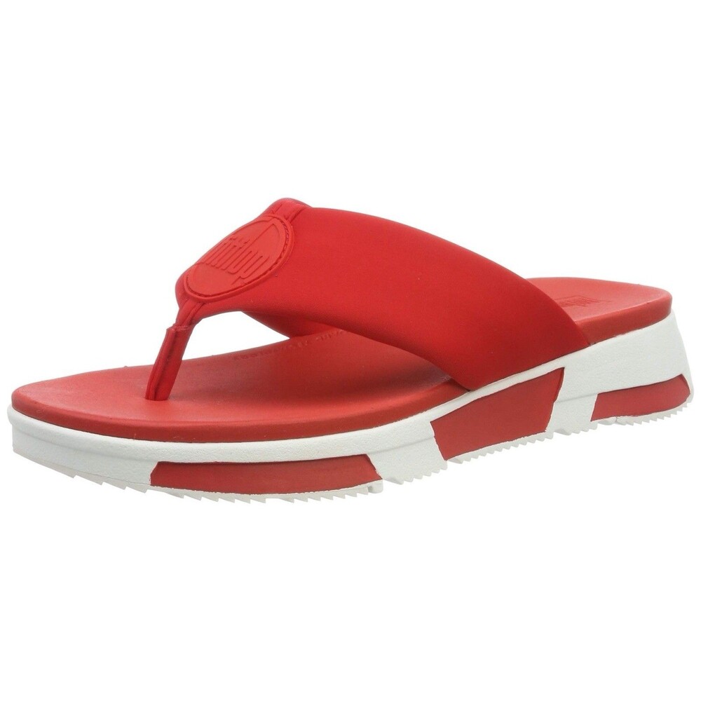 Fitflop Women Sporty Thongs Flip Flops Sandals Slip On Slides Flats Sz 10 Red